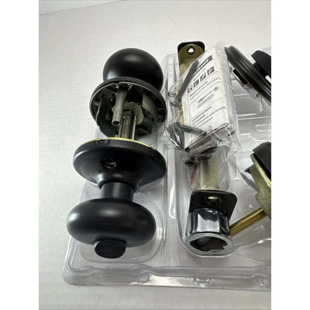 Kwikset Venetian Bronze Single Cylinder‎ Entry Knob & Deadbolt Combo 99910-035